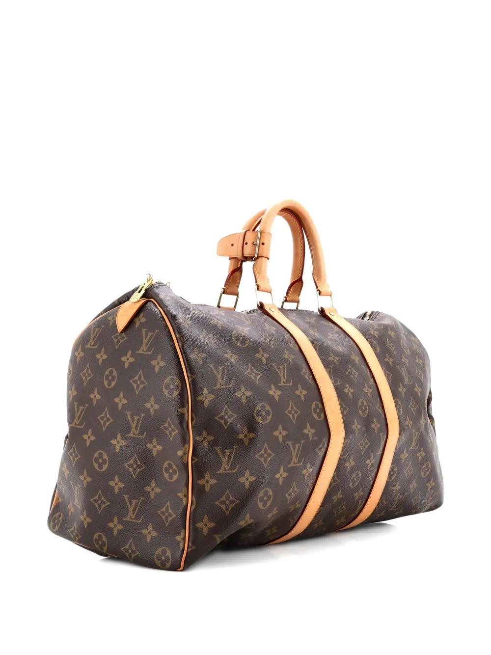 Pre-owned Louis Vuitton Keepall Bag Monogram Canvas 45 Satchel In Brown