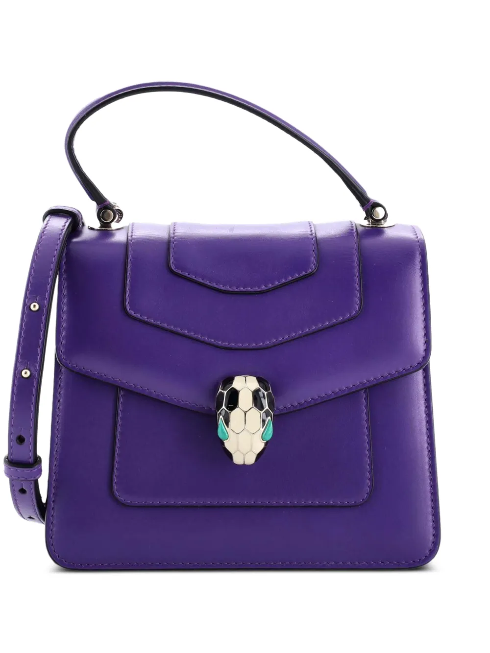 Bvlgari Pre-Owned Serpenti Forever Top Handle Bag Leather Small satchel | Purple | Image 1