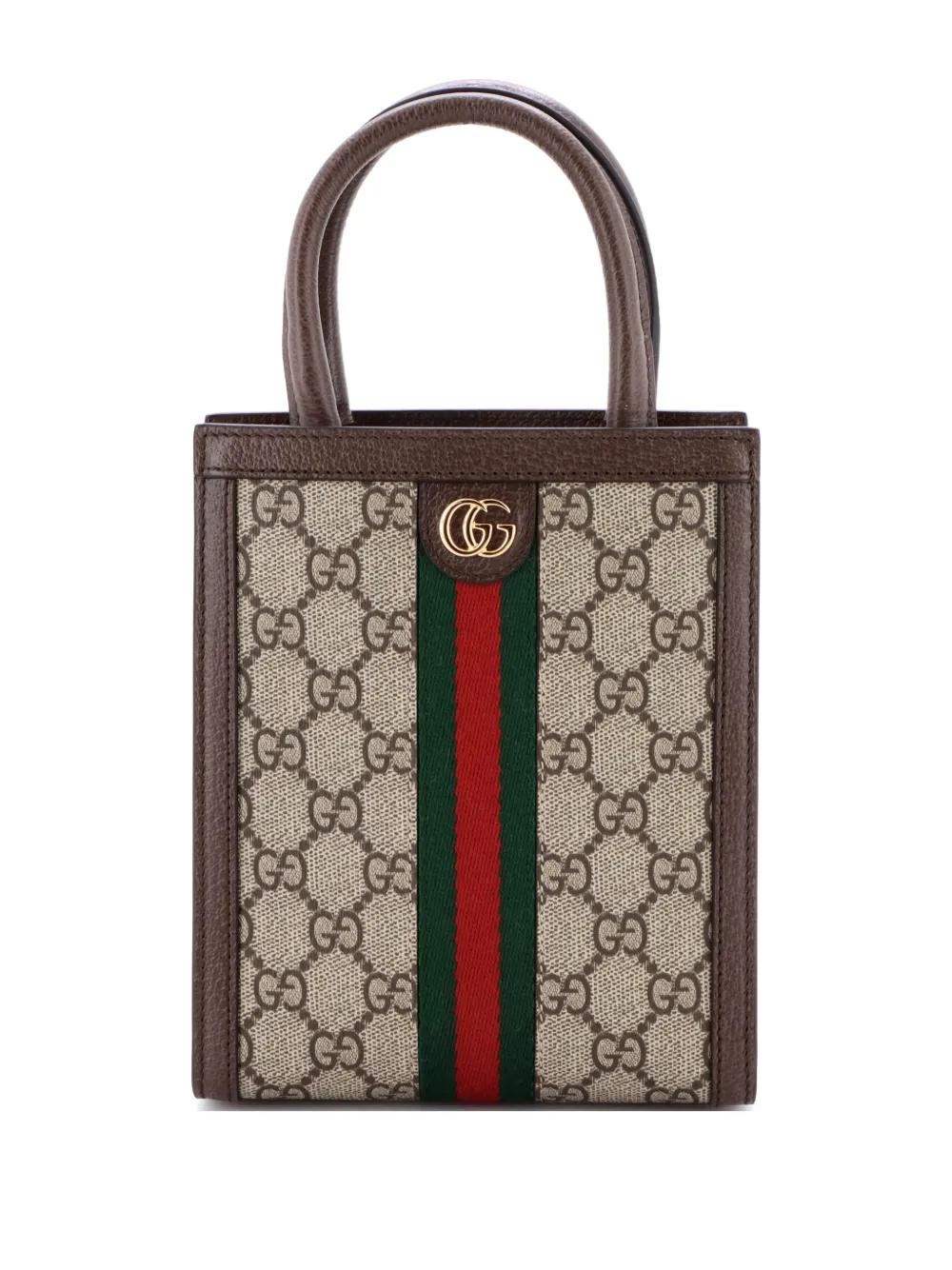 Gucci Pre-Owned Ophidia Convertible Tote GG Coated Canvas Super Mini crossbody bag - Marrone
