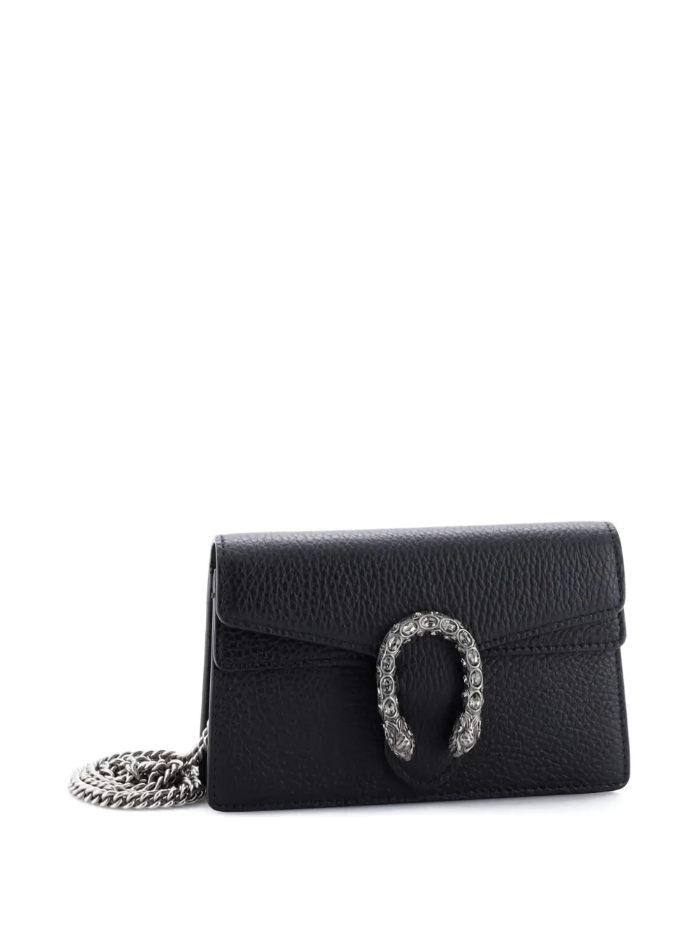 Pre-owned Gucci Dionysus Bag Leather Super Mini Clutch Bag In Black