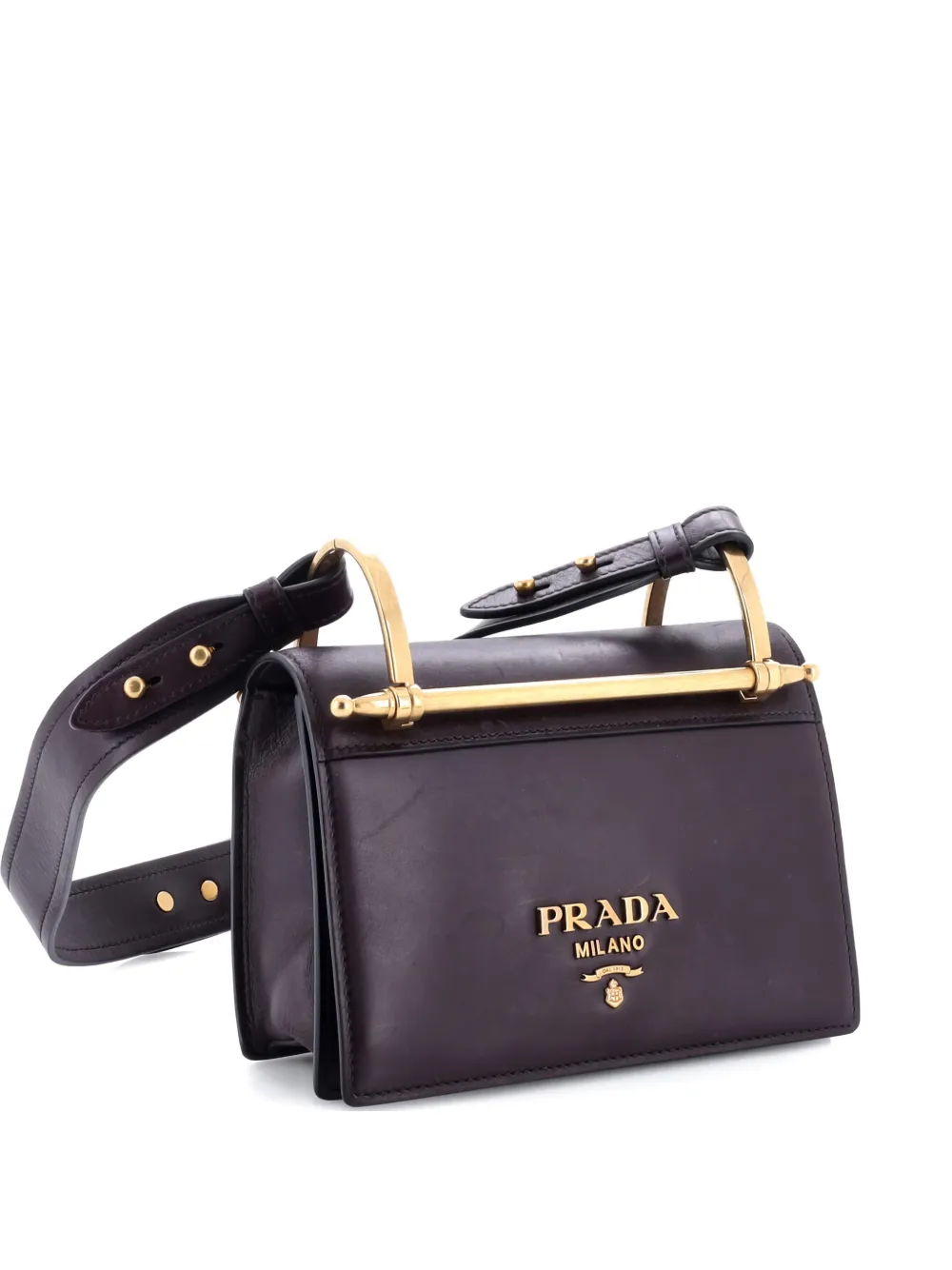 Pre-owned Prada Pionniere City Calfskin Small Shoulder Bag In Purple