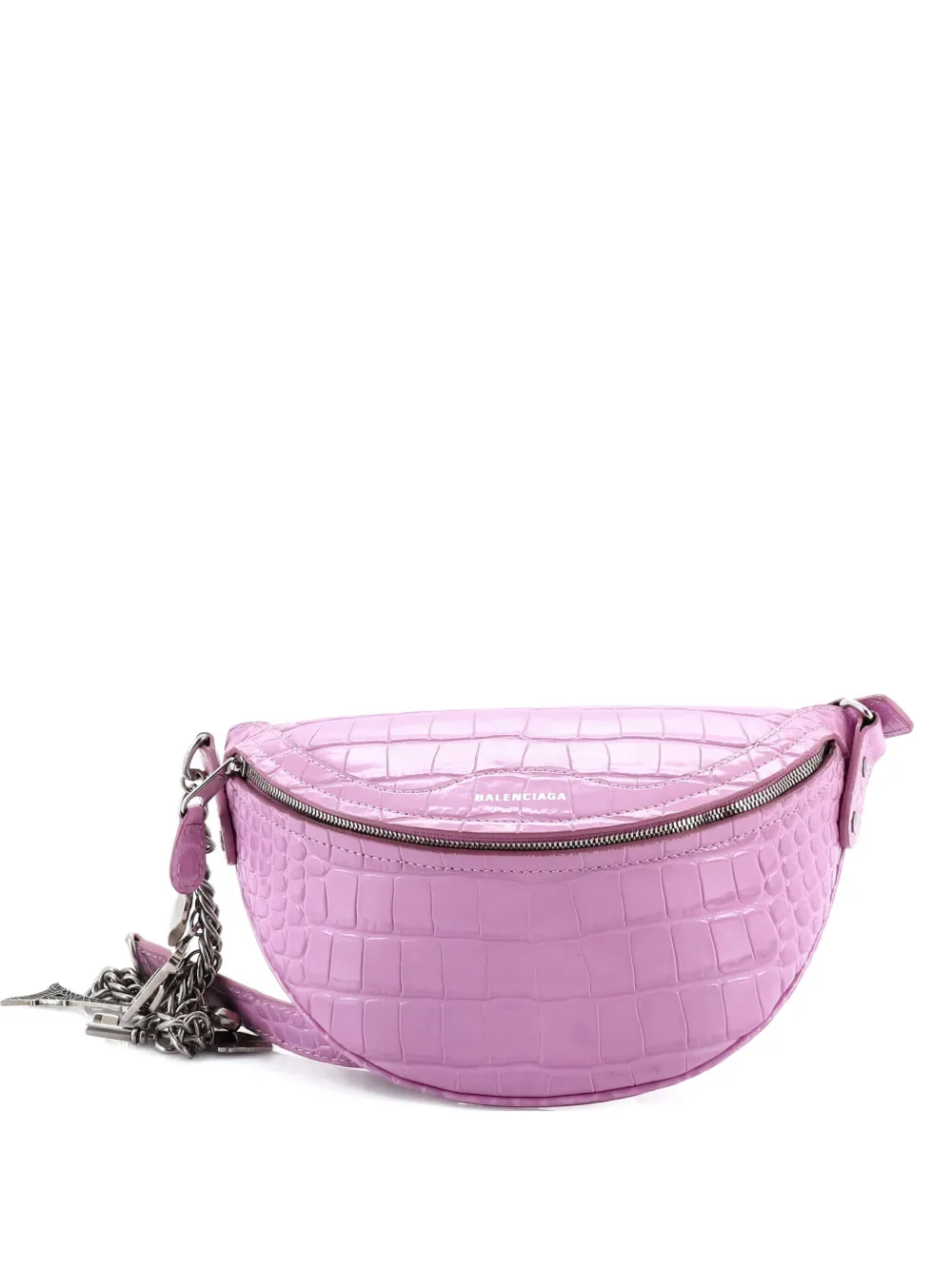 Balenciaga Pre-Owned Souvenir Crocodile Embossed Leather XXS belt bag - Viola