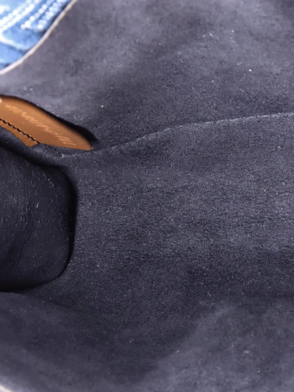 Pre-owned Fendi Double Baguette Zucca Denim And Leather Crossbody Bag In Blue