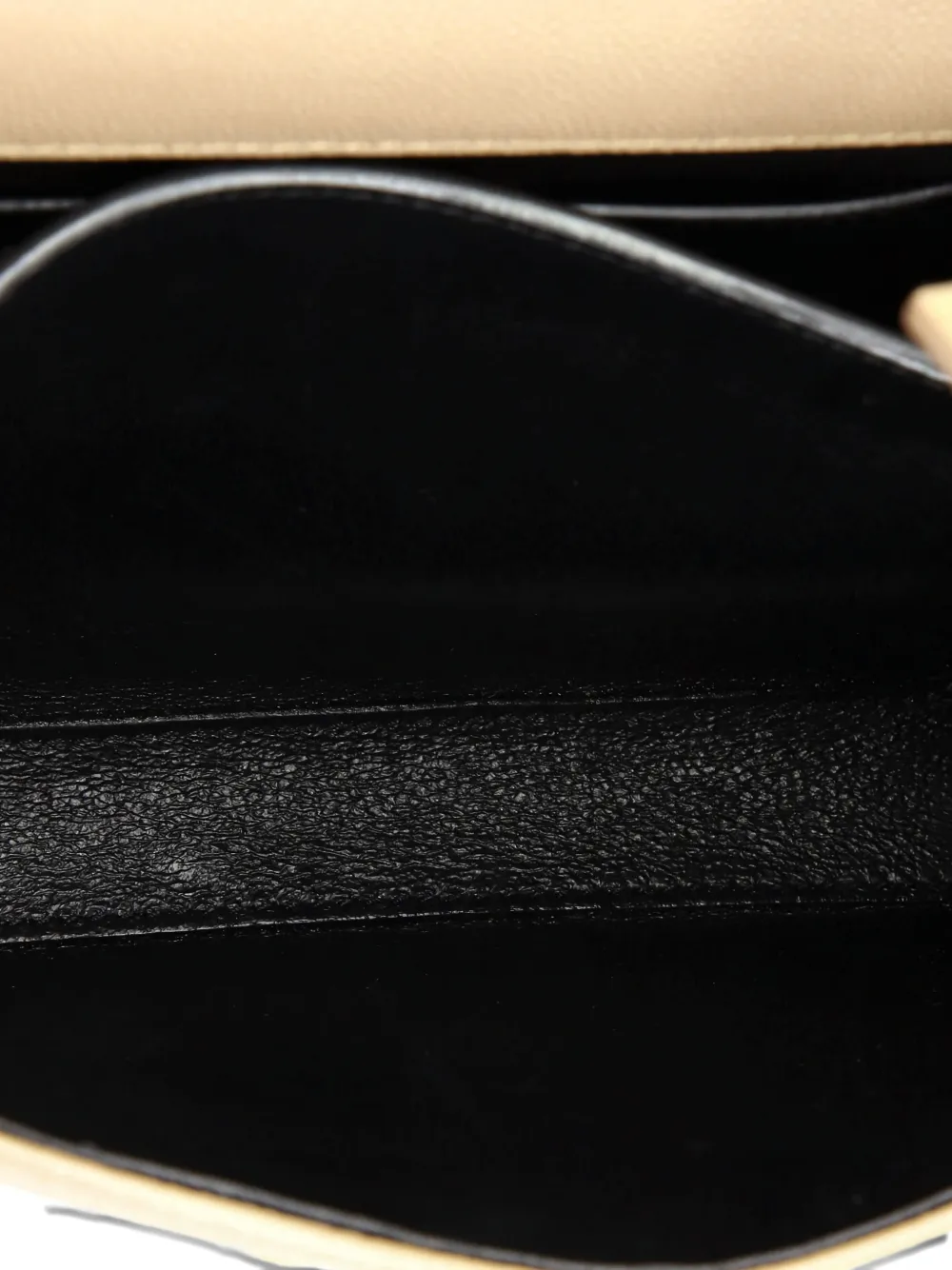 Pre-owned Saint Laurent Cassandra Top Handle Bag Leather Mini Shoulder Bag In Neutral