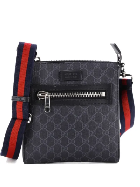 Gucci Pre-Owned Web Strap Front Zip Messenger Bag GG Coated Canvas Small crossbody bag