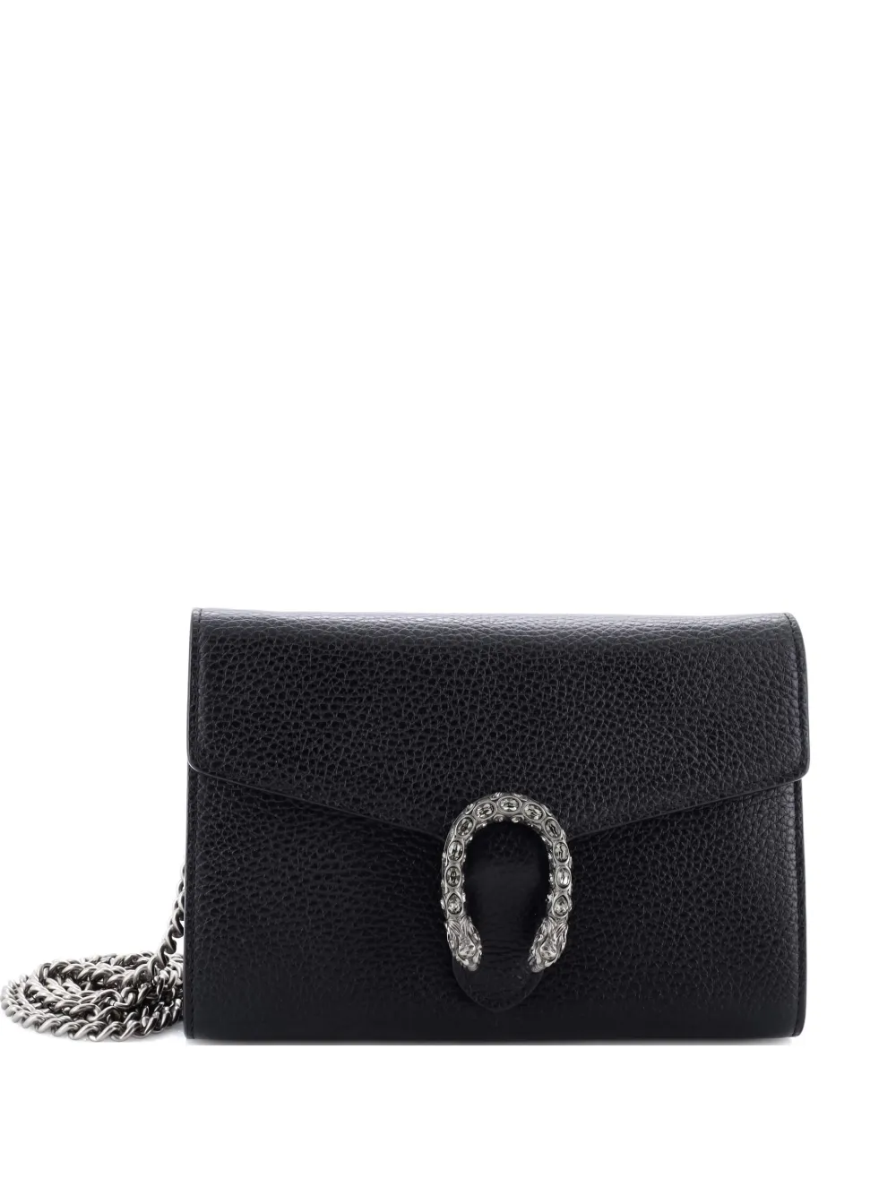 Gucci Pre-Owned Dionysus Chain Wallet Leather with Embellished Detail Small crossbody bag - Nero