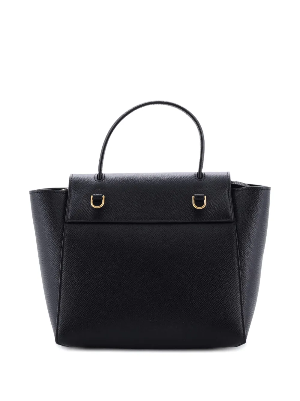 Pre-owned Celine Belt Bag Textured Leather Nano Shoulder Bag In Black