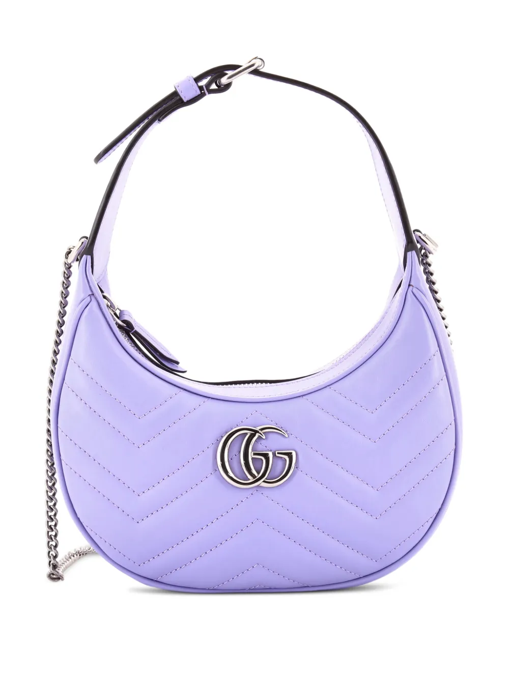 Gucci Pre-Owned GG Marmont Half Moon Matelasse Leather Mini hobo bag - Viola