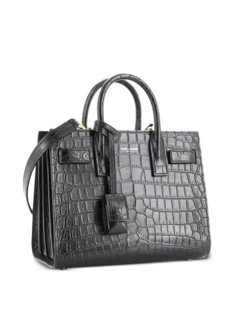 Saint Laurent Pre-Owned Sac de Jour NM Bag Crocodile Embossed Leather Nano satchel