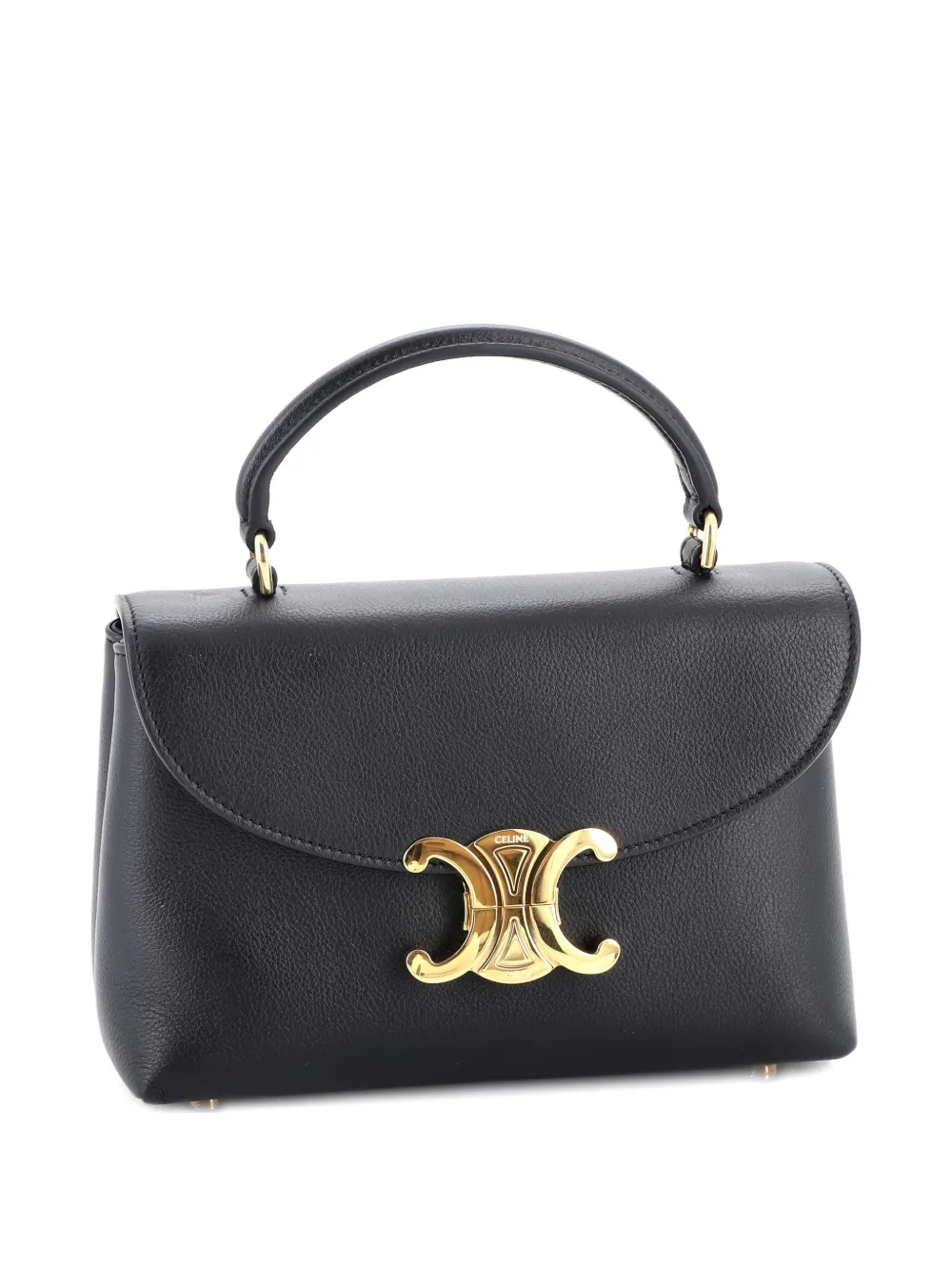 Pre-owned Celine Nino Top Handle Bag Leather Teen Satchel In Black