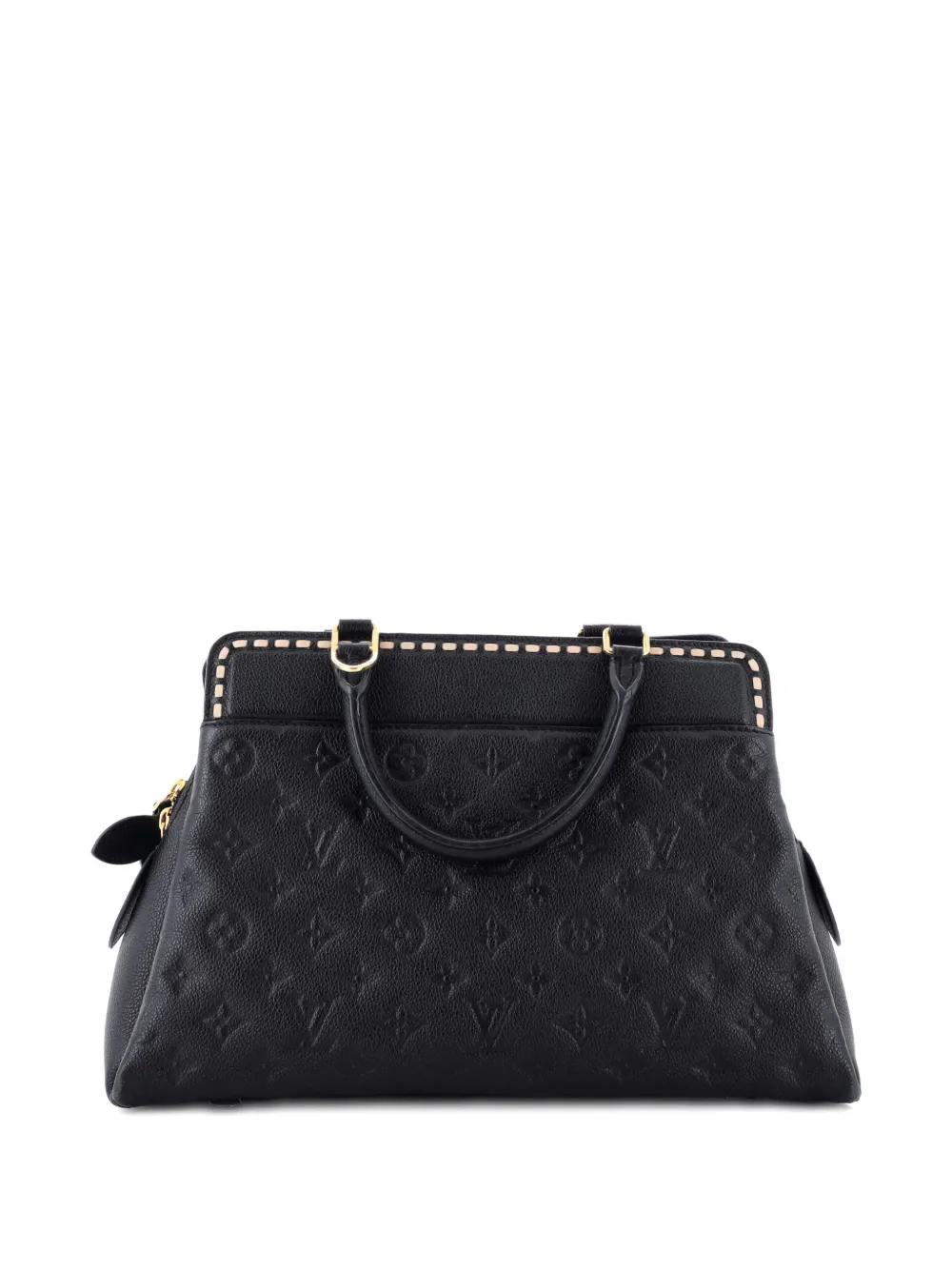 Pre-owned Louis Vuitton Vosges Handbag Whipstitch Monogram Empreinte Leather Mm Satchel In Black