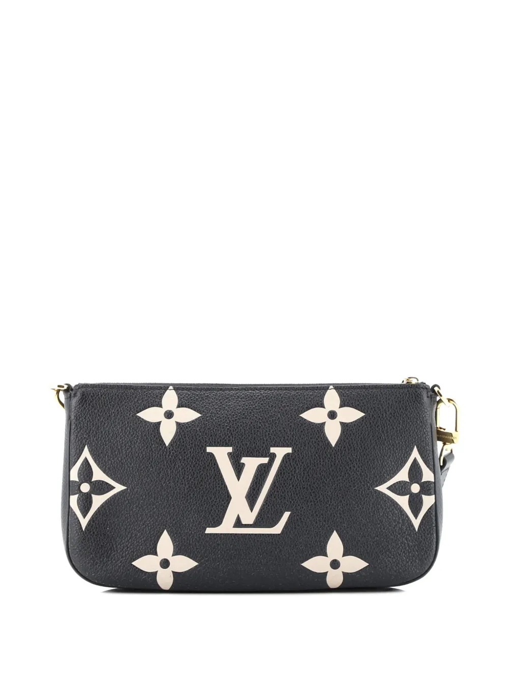 Pre-owned Louis Vuitton Multi Pochette Accessoires Bicolor Monogram Empreinte Giant Large Pouch In Black
