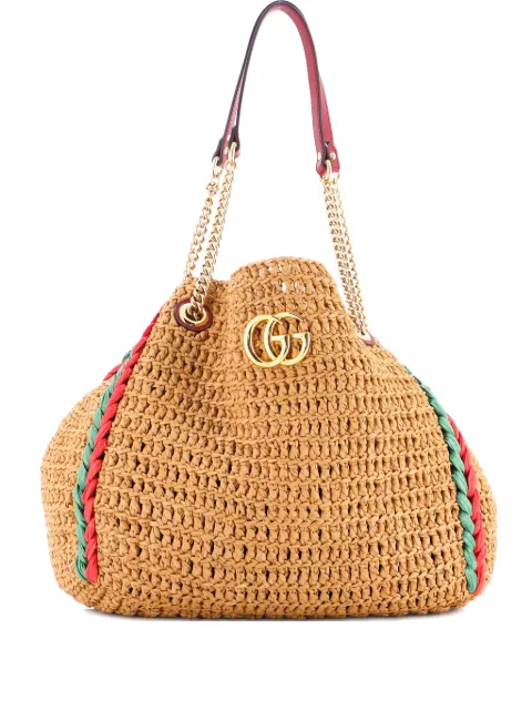 Gucci Pre-Owned GG Marmont Chain Raffia Large tote bag