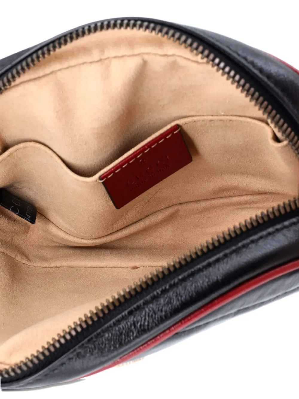 GUCCI Pre-owned Gg Marmont Diagonal Quilted Leather Belt Bag In Black