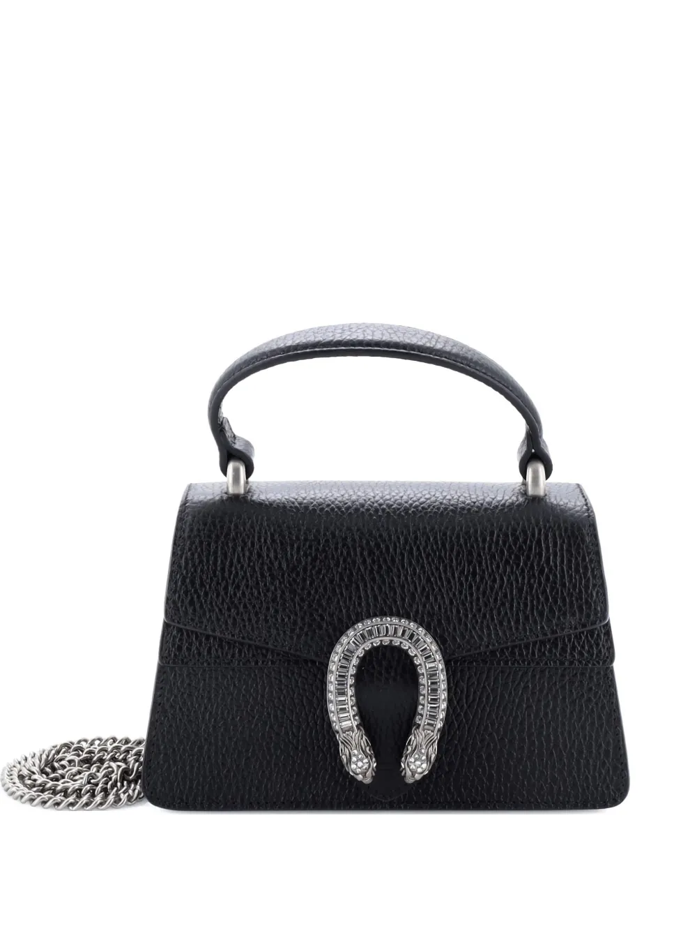 Gucci Pre-Owned Dionysus Top Handle Bag Leather with Crystals Mini satchel - Nero