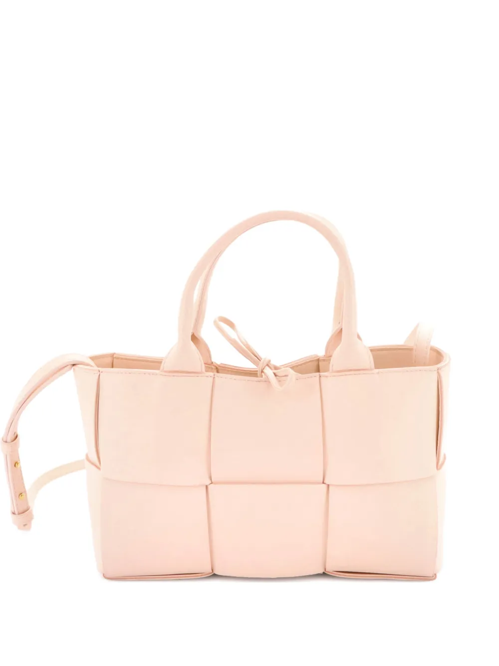 Pre-owned Bottega Veneta Arco Maxi Intrecciato Leather Mini Tote Bag In Neutral