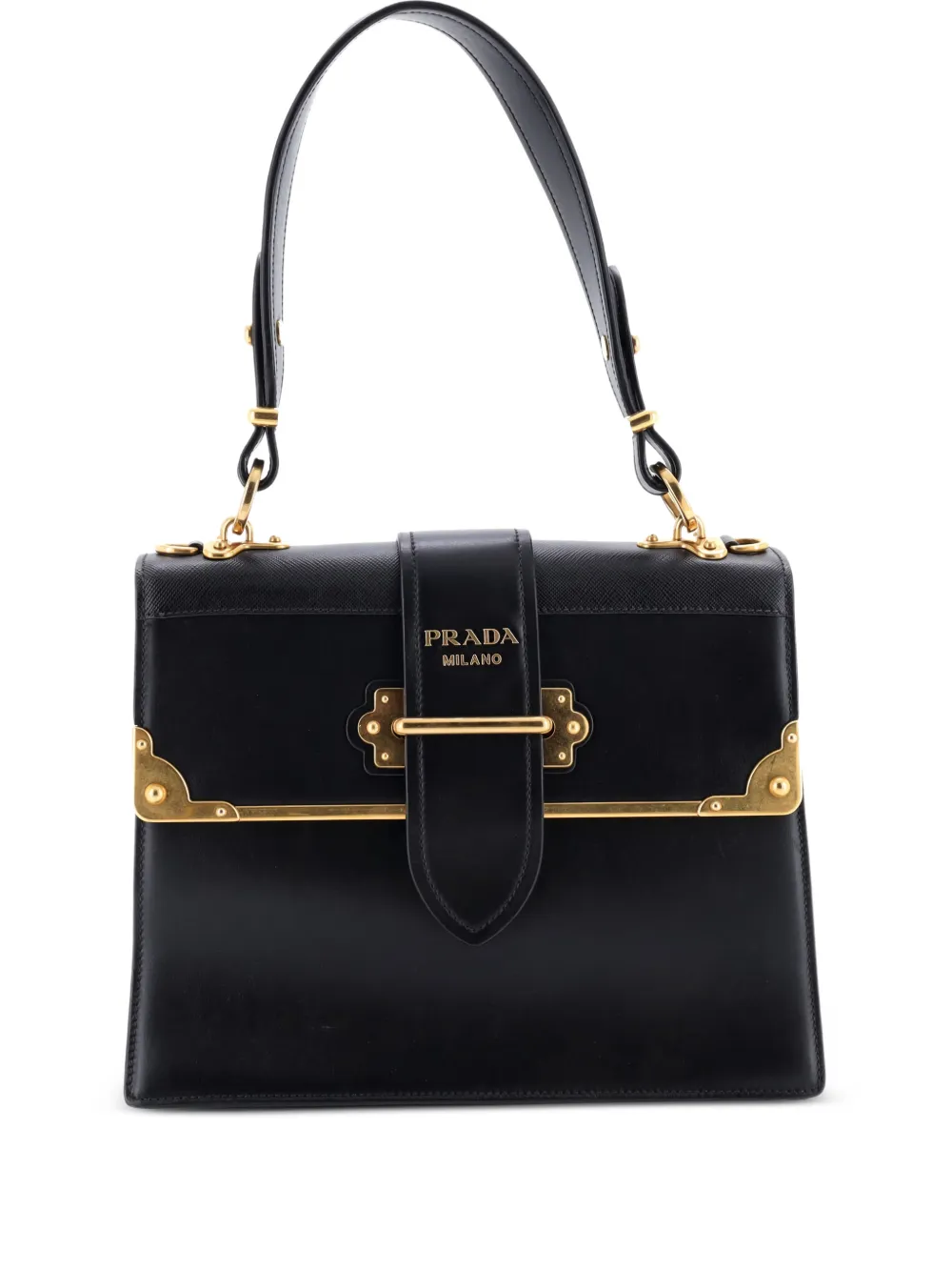 Prada Pre-Owned Cahier Convertible City Calf and Saffiano Medium shoulder bag - Nero