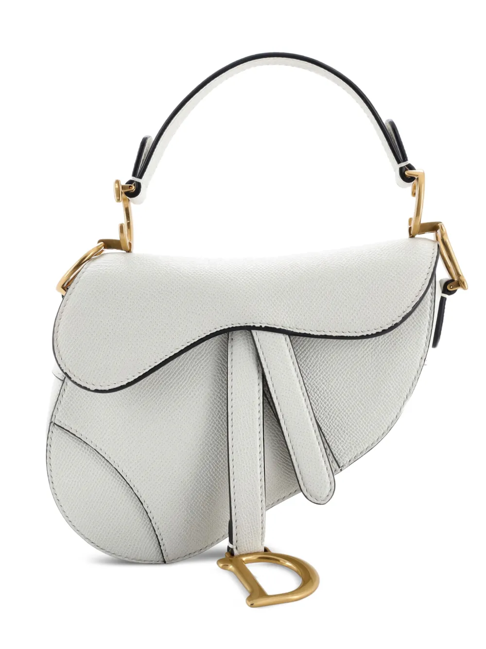 Christian Dior Pre-Owned Saddle Handbag Leather Mini shoulder bag - Bianco