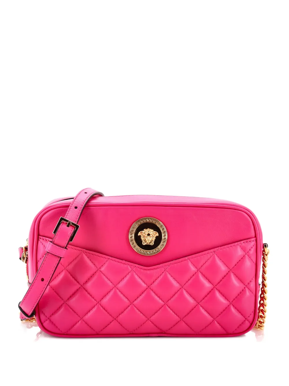 Versace Pre-Owned Medusa Icon Front Slip Pocket Camera Bag Quilted Leather Medium crossbody bag - Rosa