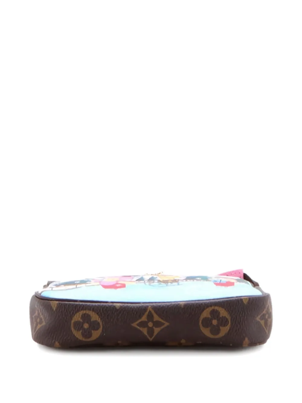 Pre-owned Louis Vuitton Pochette Accessoires Limited Edition Vivienne Xmas Monogram Canvas Mini Clutch Bag In Brown
