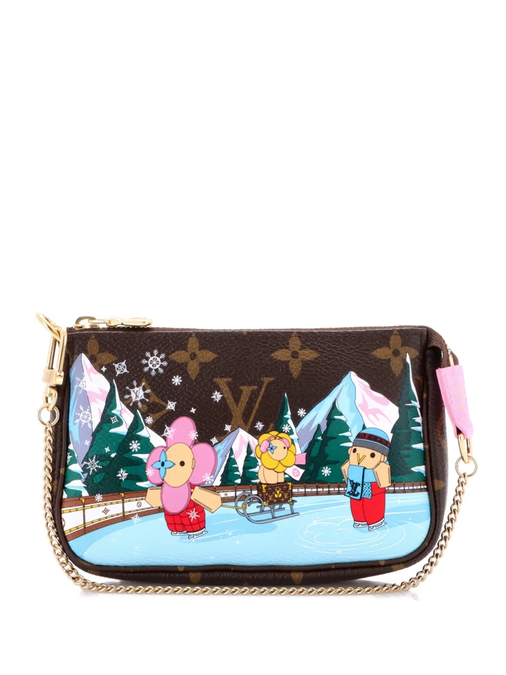 Louis Vuitton Pre-Owned Pochette Accessoires Limited Edition Vivienne Xmas Monogram Canvas Mini clutch bag - Marrone