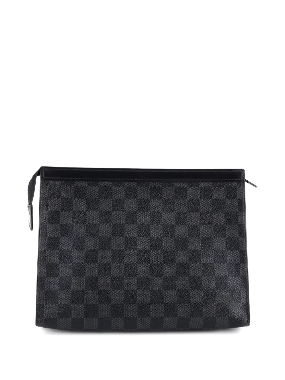 Pre-owned Louis Vuitton Pochette Voyage Damier Graphite Mm Clutch Bag In Black