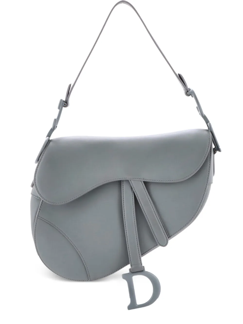 Christian Dior Pre-Owned Ultra Matte Saddle Handbag Leather Medium shoulder bag – Grey