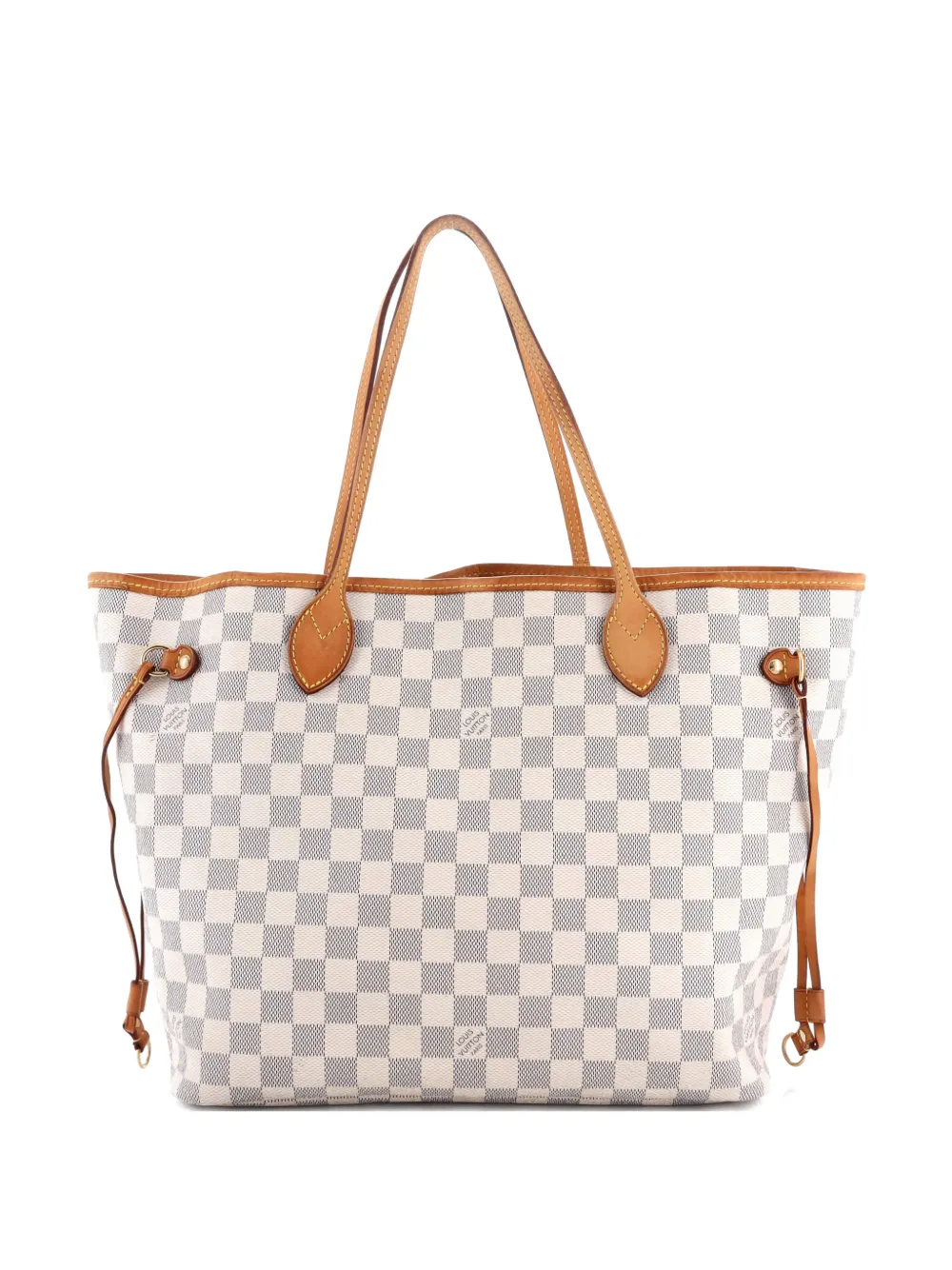 Pre-owned Louis Vuitton Neverfull Damier Mm Tote Bag In White