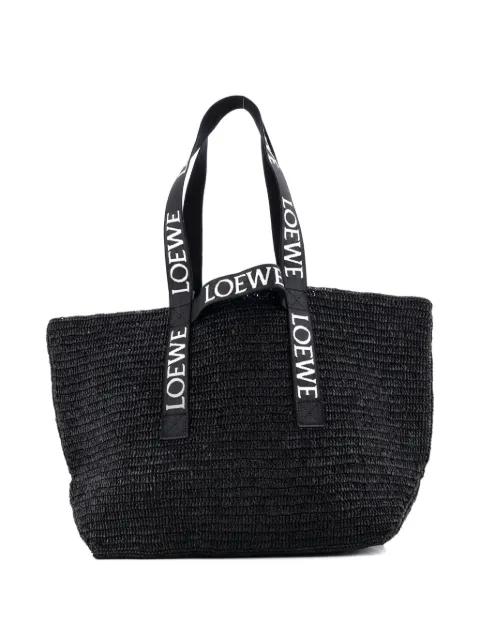 Loewe Pre-Owned Fold Logo Strap Raffia Large tote bag