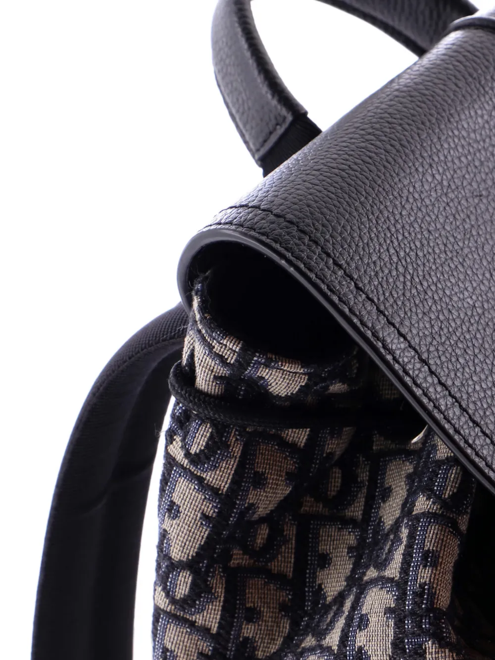 Pre-owned Dior Motion Oblique Canvas With Leather Medium Backpack In Blue