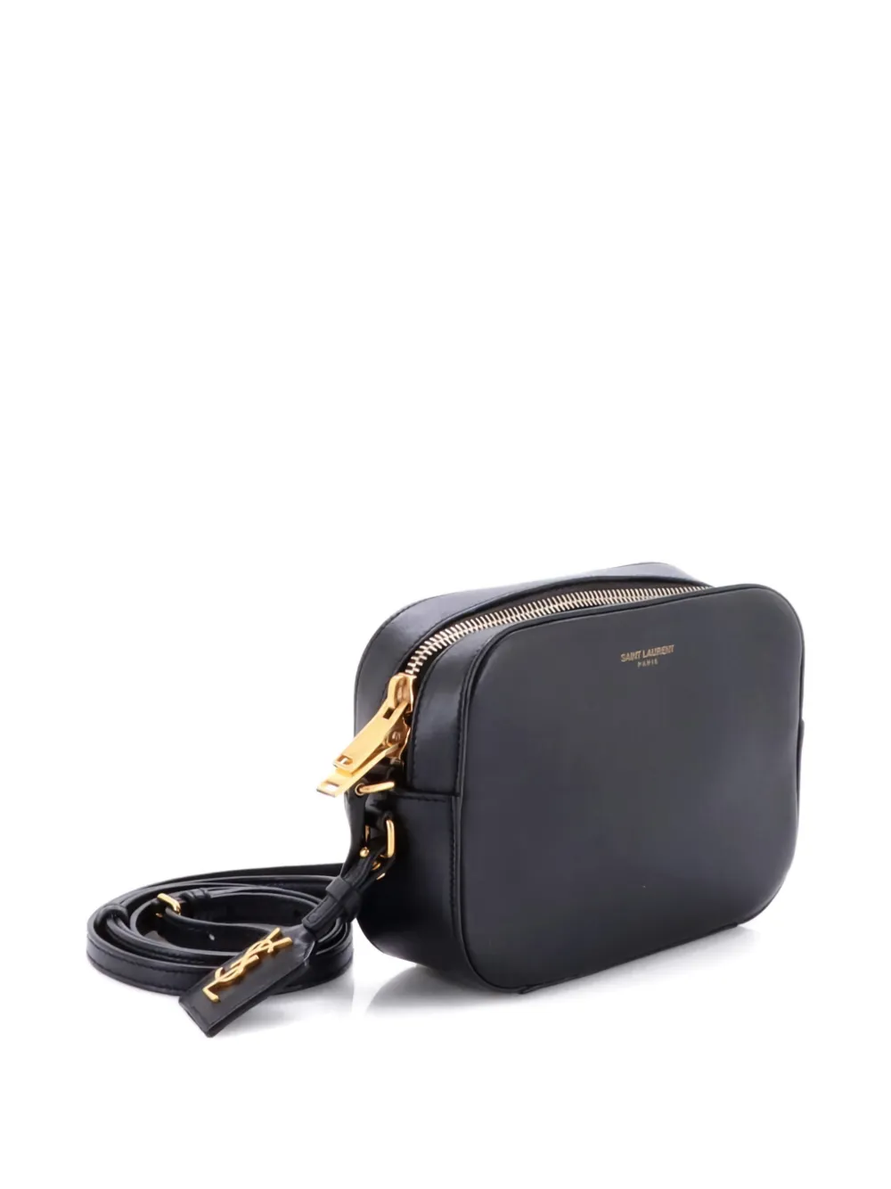 Pre-owned Saint Laurent Camera Bag Leather Small Crossbody Bag In Black