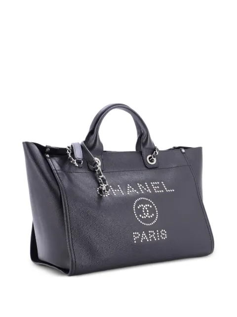 CHANEL Pre-Owned Deauville Studded Caviar Medium tote bag