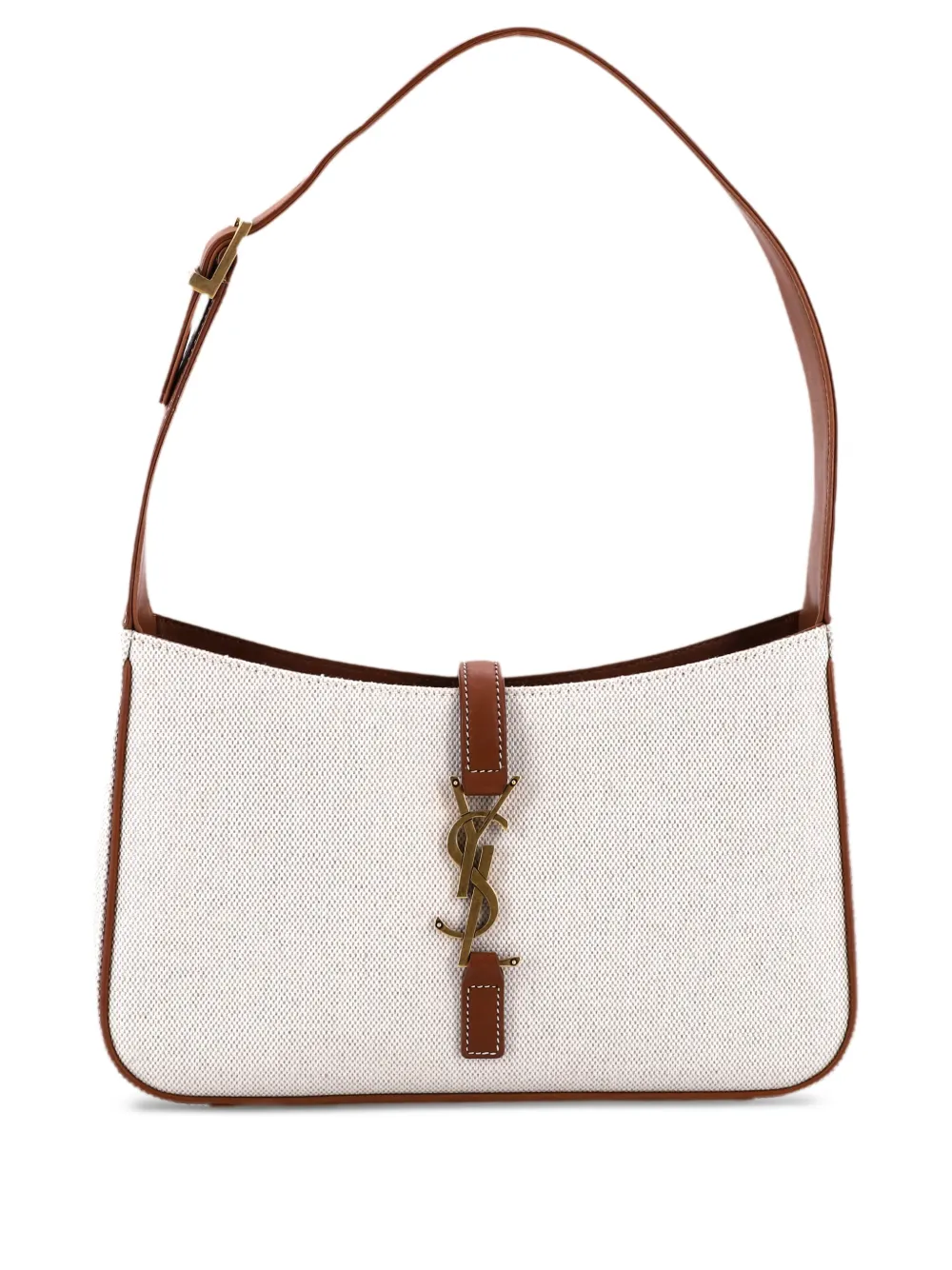 Saint Laurent Pre-Owned Le 5 a 7 Canvas Small hobo bag | Neutrals | Image 1