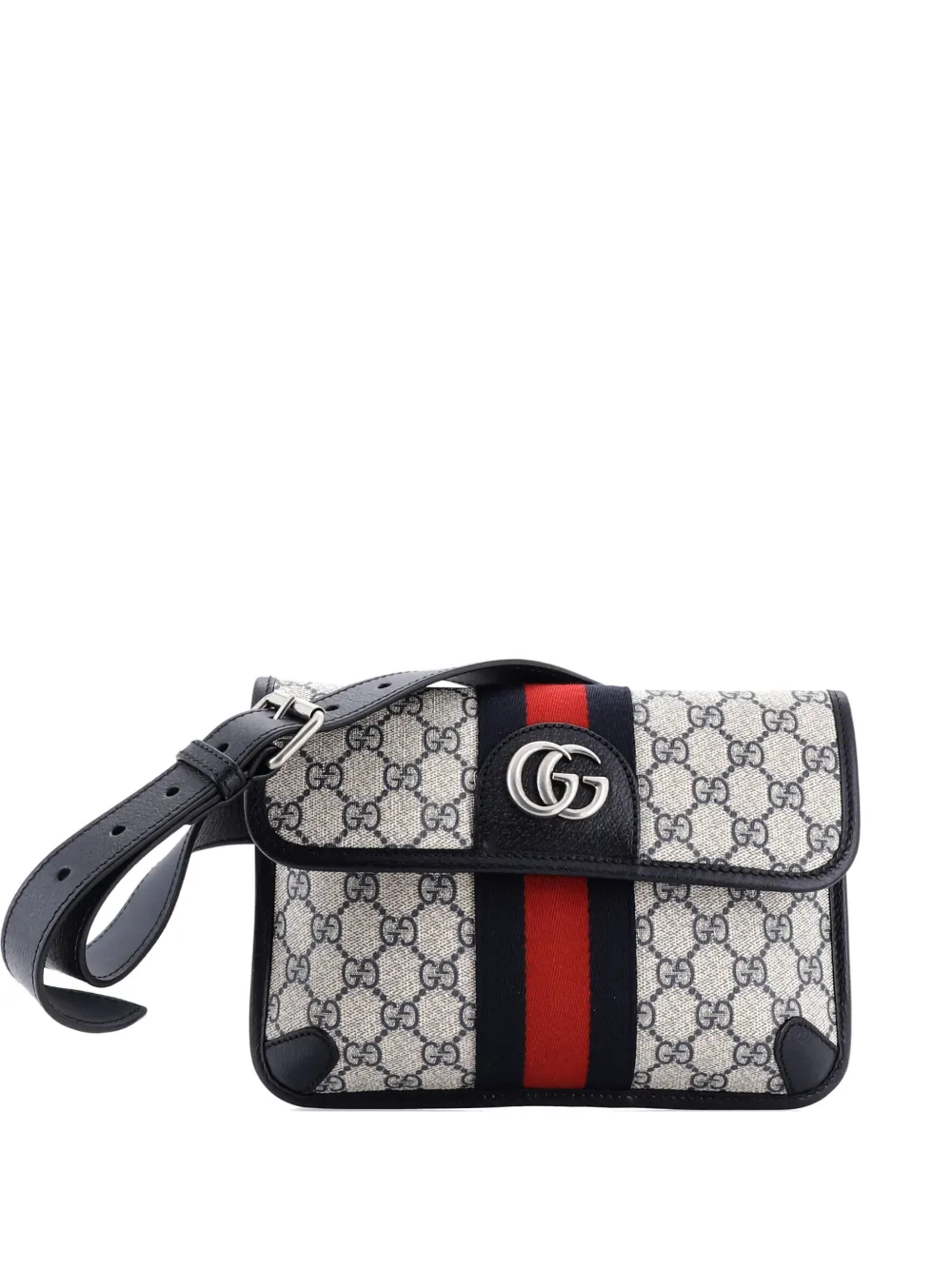 Gucci Pre-Owned Ophidia Flap GG Coated Canvas with Leather belt bag - Blu