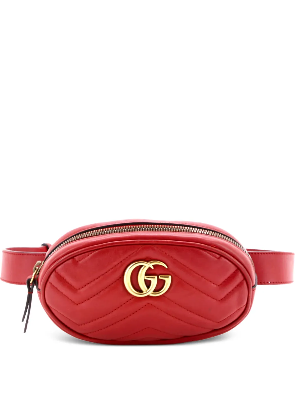 Gucci Pre-Owned GG Marmont Matelasse Leather belt bag - Rosso