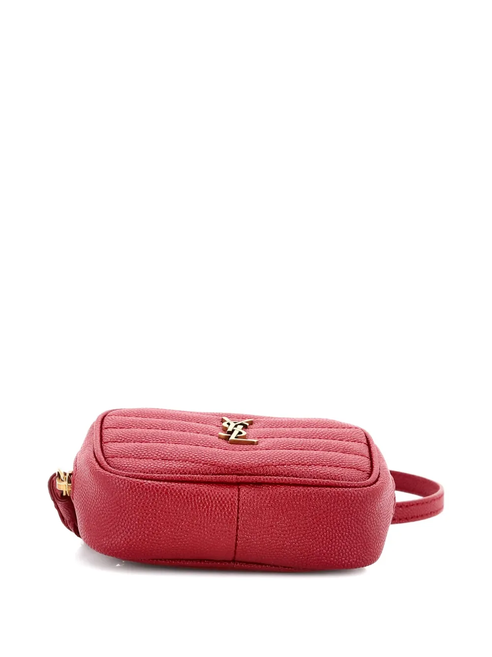 SAINT LAURENT Pre-owned Lou Camera Bag Matelasse Chevron Leather Baby Crossbody Bag In Red