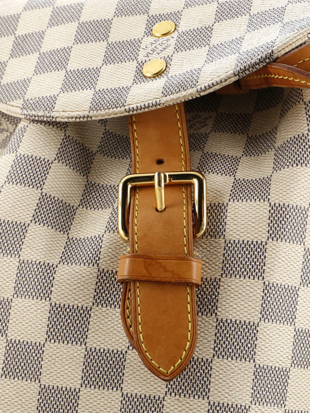 Pre-owned Louis Vuitton Sperone Damier Backpack In White