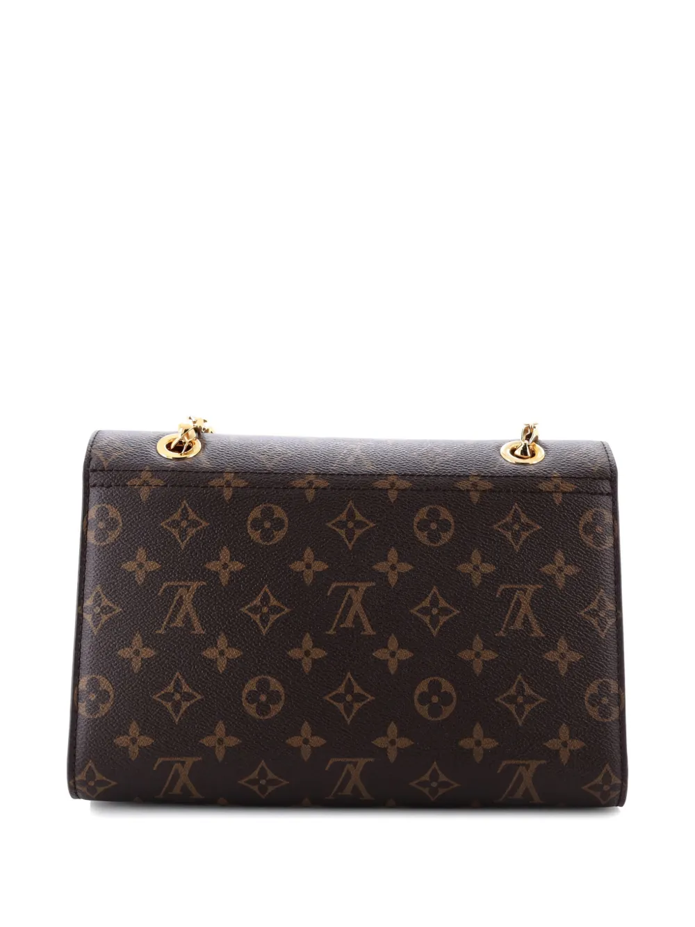 Pre-owned Louis Vuitton Victoire Handbag Monogram Canvas And Leather Shoulder Bag In Brown