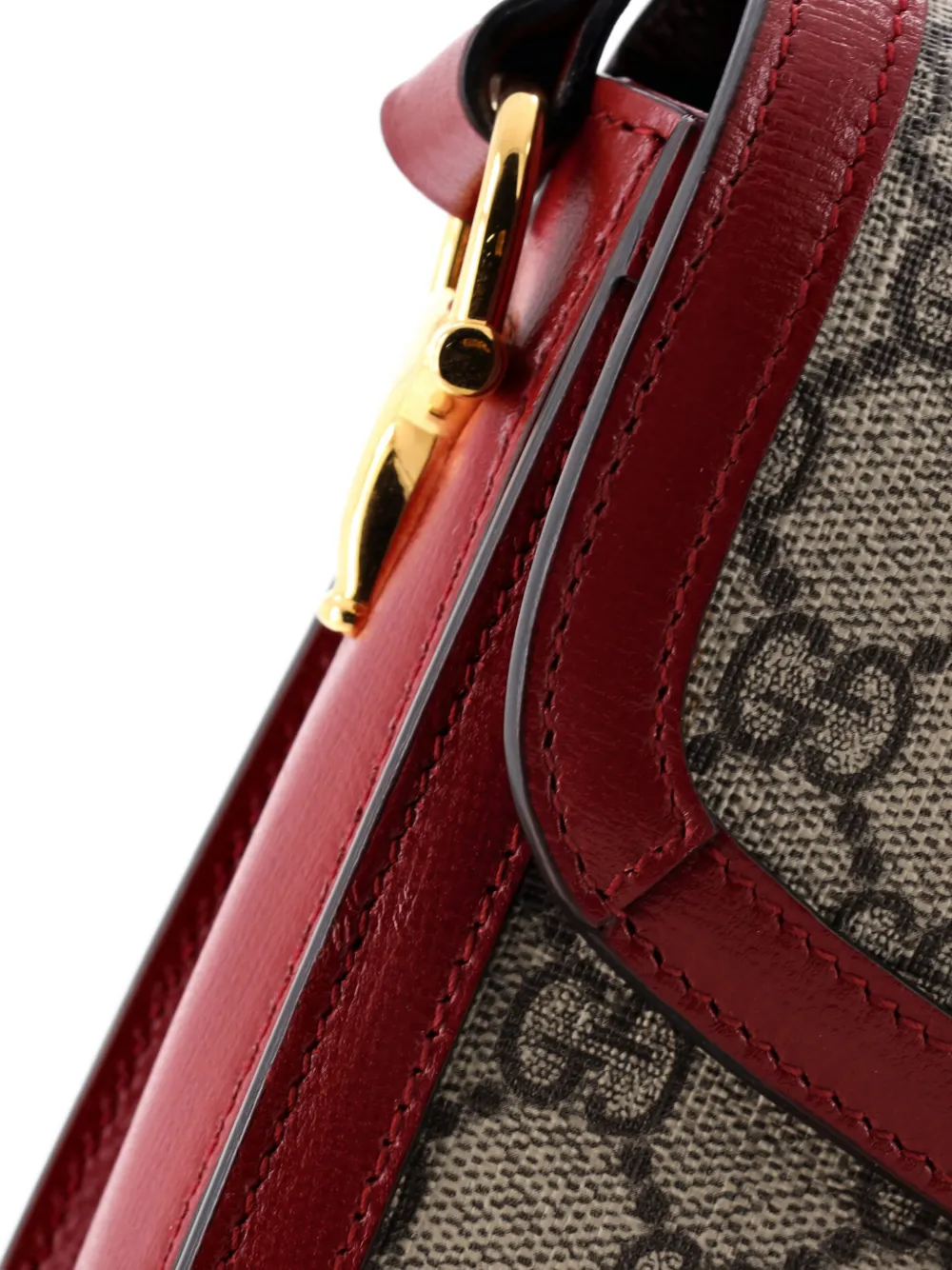 Pre-owned Gucci Horsebit 1955 Shoulder Bag Gg Coated Canvas With Leather Small Crossbody Bag In Brown