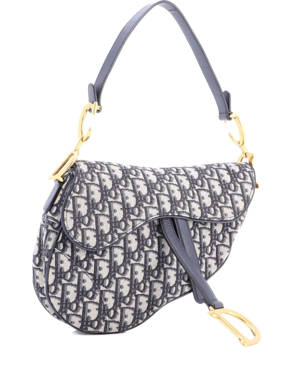 Christian Dior Pre-Owned Saddle Handbag Oblique Canvas Medium shoulder bag - Blu