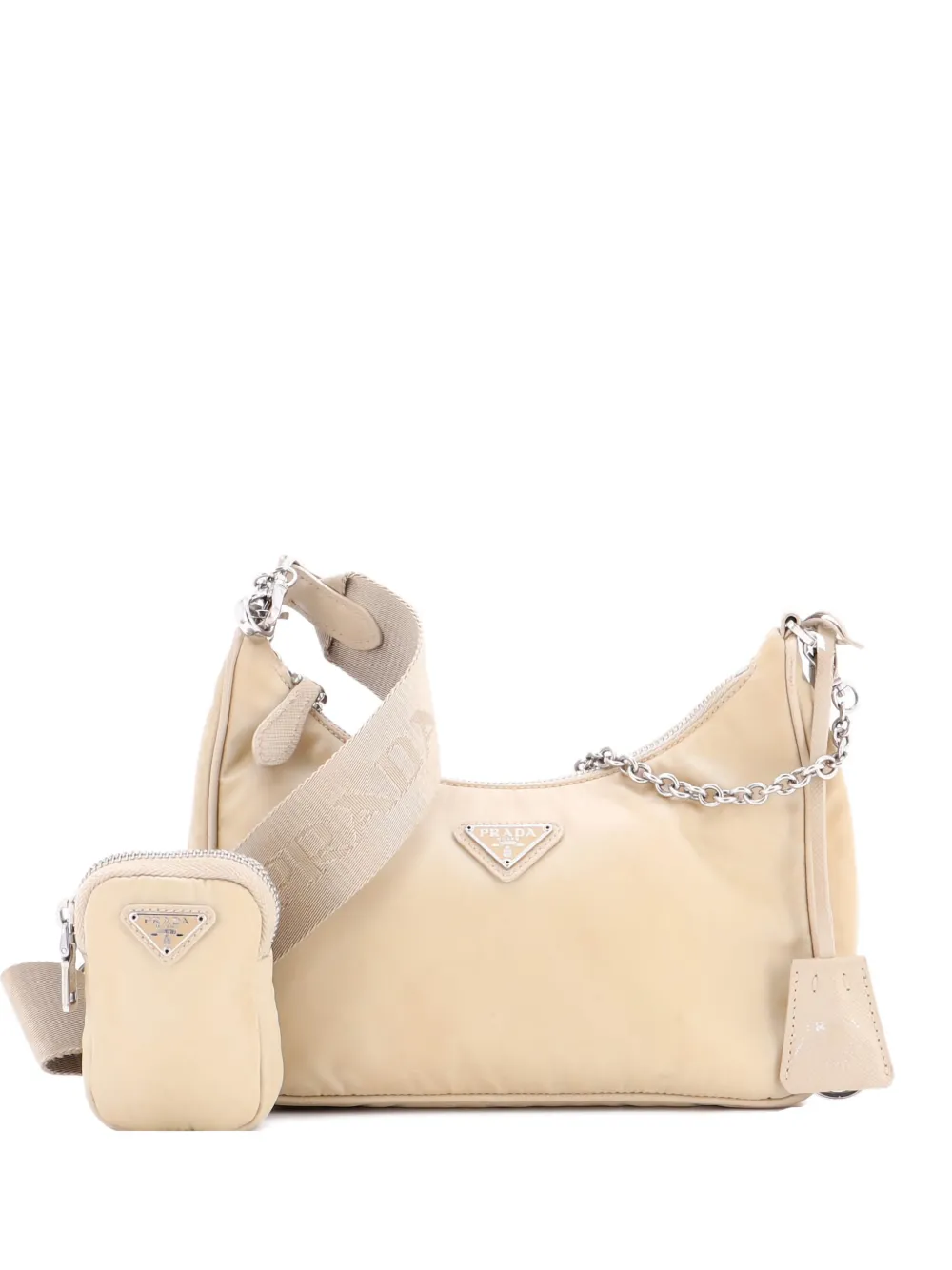 Pre-owned Prada Re-edition 2005 Shoulder Bag Tessuto Small Crossbody Bag In Neutral