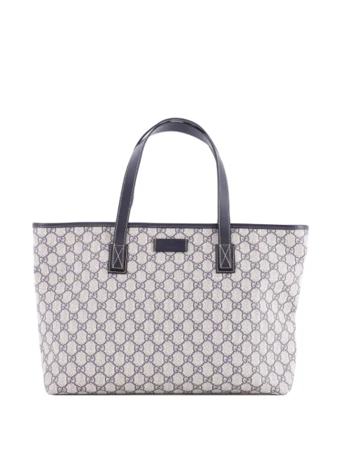 Gucci Pre-Owned شنطة عملية 'بلاس GG كانفا مطلي بجلد متوسط