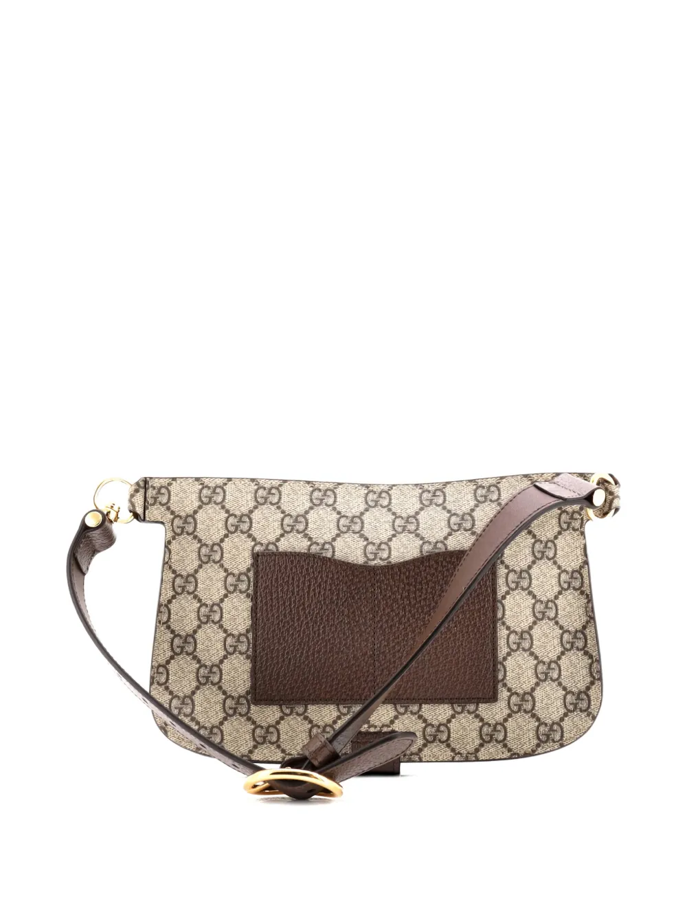 Pre-owned Gucci Blondie Flap Pocket Gg Coated Canvas Belt Bag In Brown