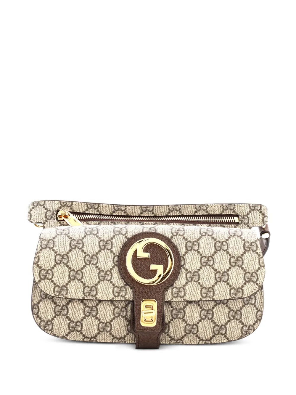 Gucci Pre-Owned Blondie Flap Pocket GG Coated Canvas belt bag - Marrone