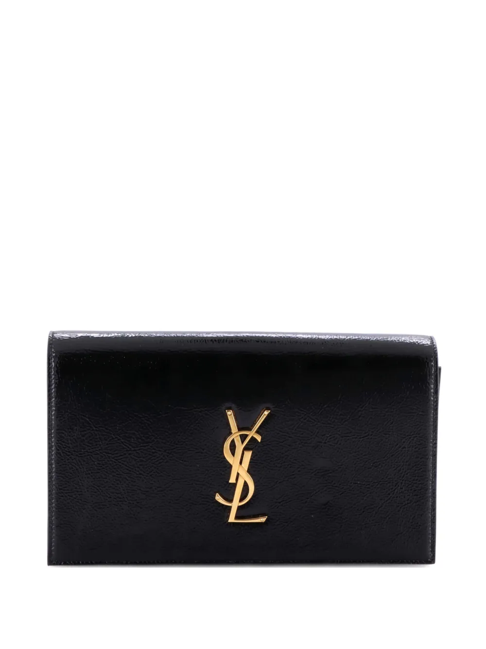 Saint Laurent Pre-Owned Classic Monogram Patent Large clutch bag | Black | Image 1