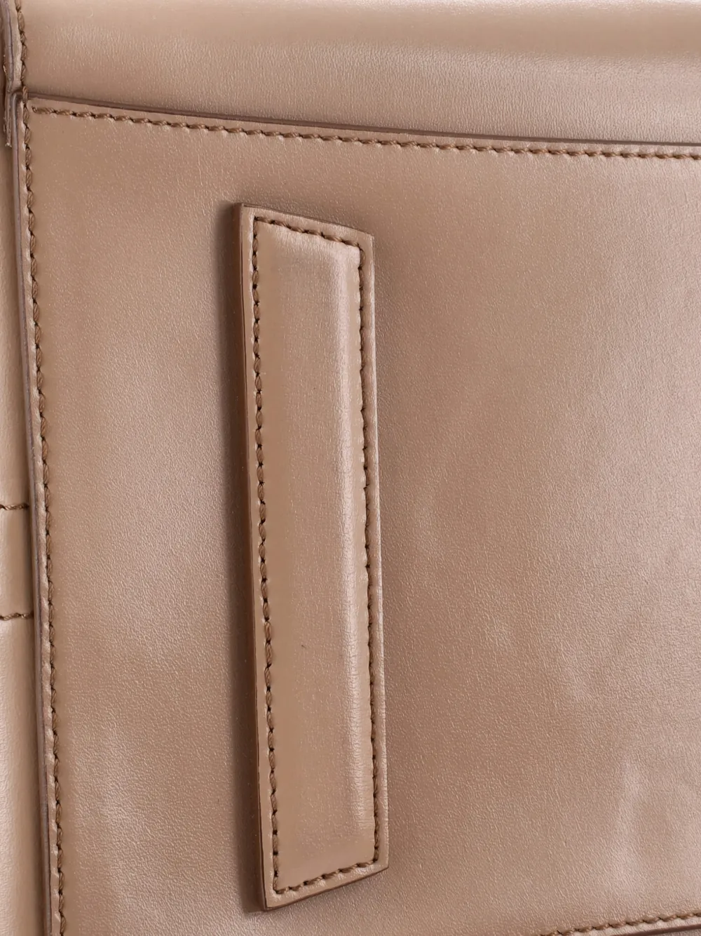 Pre-owned Givenchy Antigona Bag Glazed Leather Large Satchel In Neutral