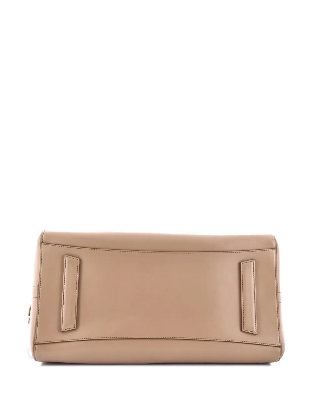 Pre-owned Givenchy Antigona Bag Glazed Leather Large Satchel In Neutral