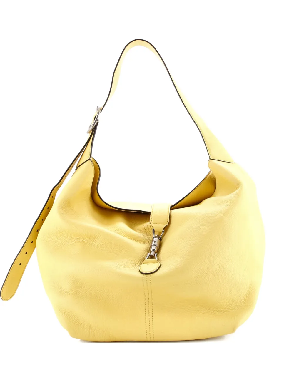 Pre-owned Gucci Jackie 1961 Soft Leather Medium Shoulder Bag In Yellow