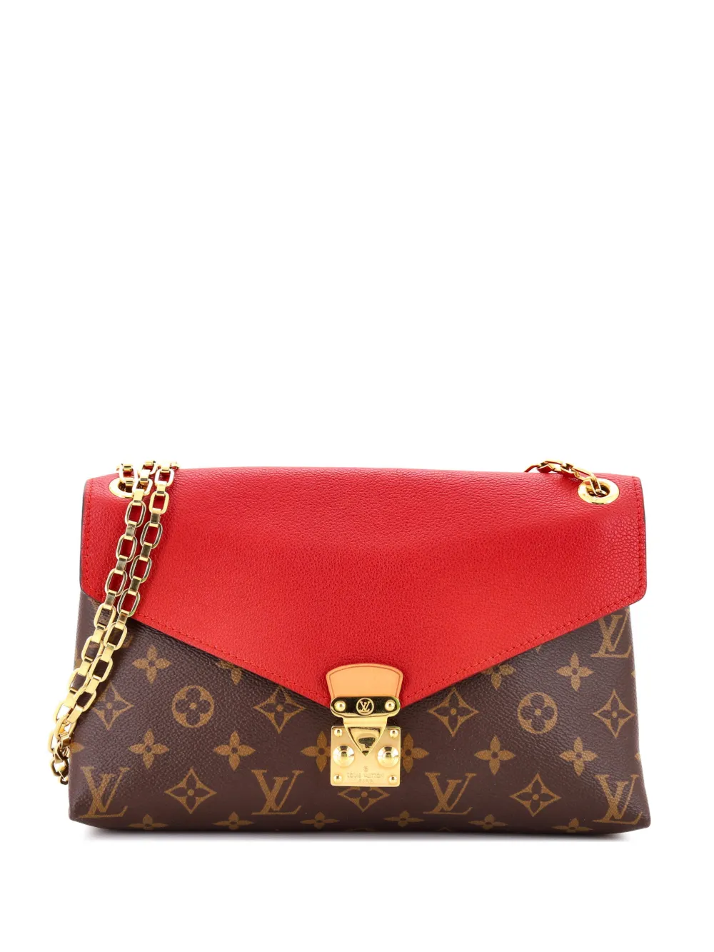 Louis Vuitton Pre-Owned Pallas Chain Monogram Canvas and Calfskin shoulder bag - Marrone
