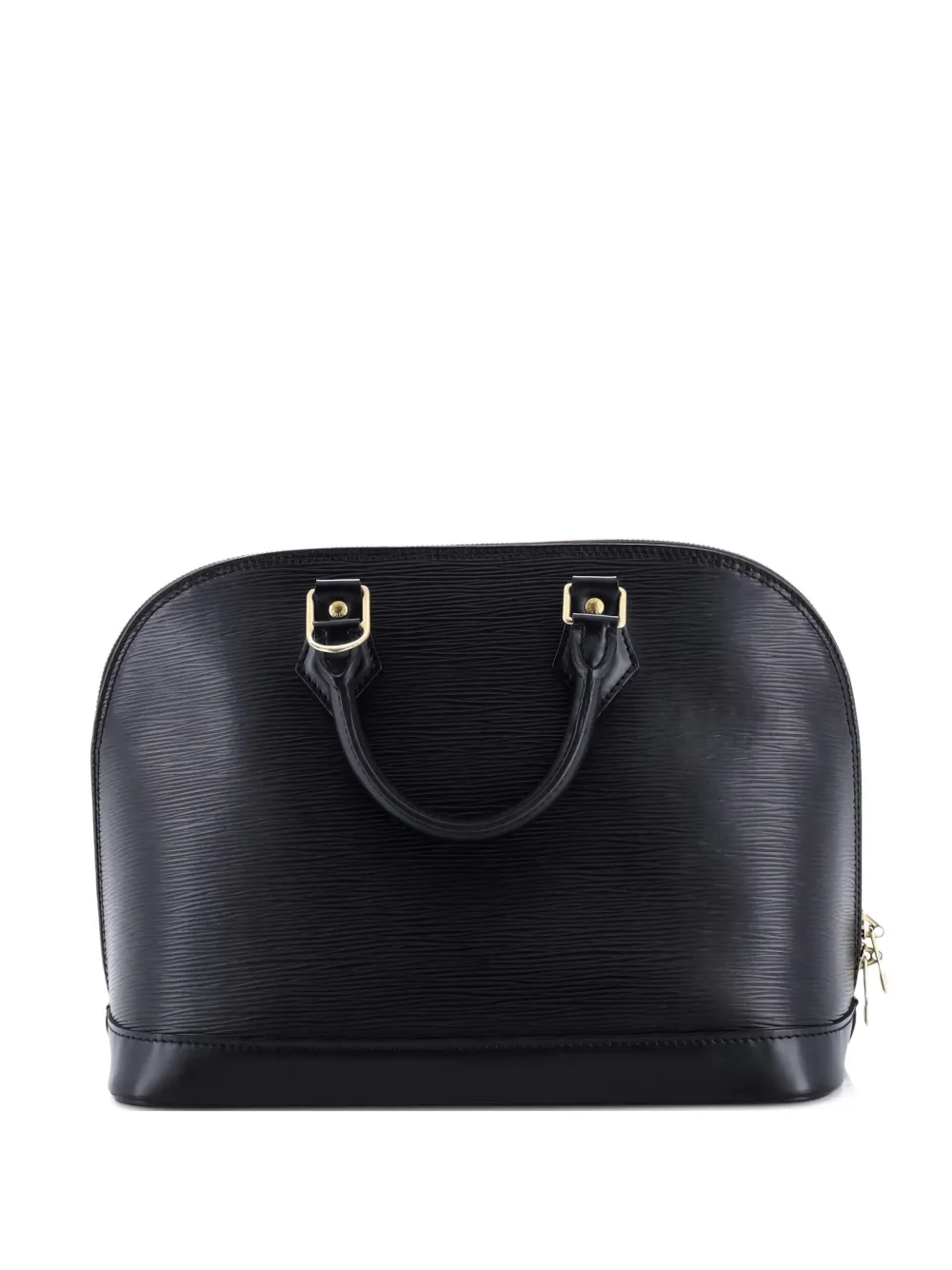 Pre-owned Louis Vuitton Vintage Alma Handbag Epi Leather Pm Satchel In Black